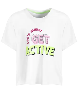 Id Ideology Big Girls Get Active Crop Short-Sleeve T-shirt, Created for Macy's