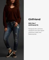 Silver Jeans Co. Mid Rise Distressed Girlfriend