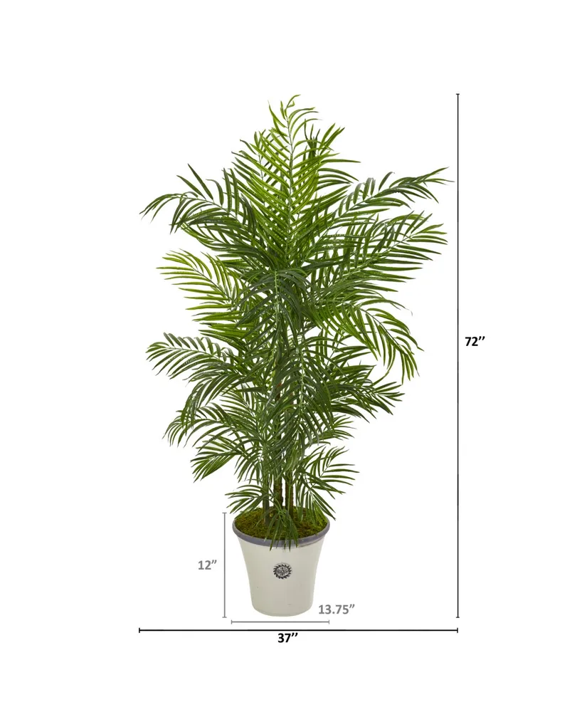 Nearly Natural 6' Areca Palm Artificial Tree in Planter Uv Resistant Indoor/Outdoor
