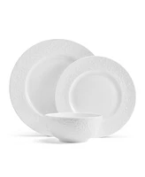 Mikasa Embossed Parchment Bone China 18 Piece Dinnerware Set, Service for 6