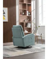 Simplie Fun Upholstered Swivel Glider Rocking Chair For Nursery In Modern Style One Left