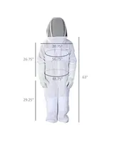 Outsunny Professional Beekeeping Suit for Men & Women, Cotton Beekeeper Outfit with Gloves, Ventilated Veil Hood, Jacket, Xxl, Cream White