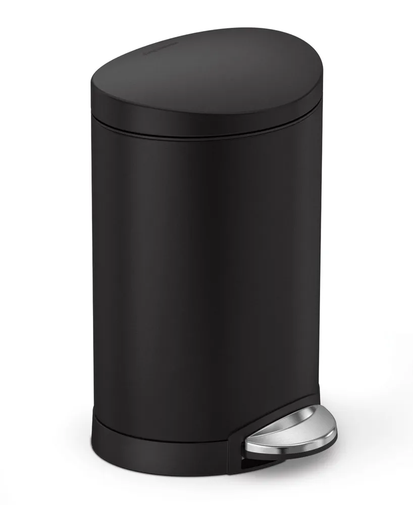simplehuman Stainless Steel 2.6 gal. Semi-Round Step Trash Can