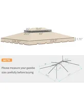 Outsunny 12.8' x 9.5' Gazebo Replacement Canopy, Gazebo Top Cover with Double Vented Roof for Garden Patio Outdoor (Top Only