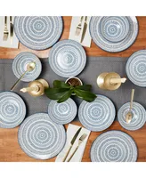 Tabletops Gallery Navy Pad Print 12 Pc. Dinnerware Set, Service for 4