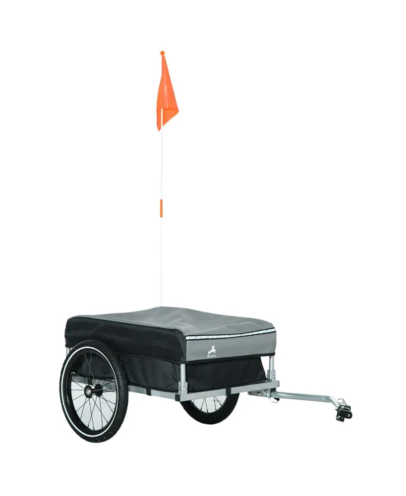 Aosom Foldable Bike Cargo Trailer Cart with Hitch, 80lbs Capacity