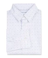 Calvin Klein Little Boys Slim-Fit Stretch Logo Dot-Print Dress Shirt