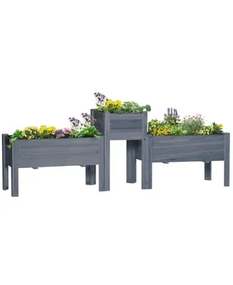 Outsunny Raised Garden Bed Set of 3 for Backyard,