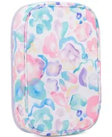 Kipling 100 Pens Aqua Flowers Zippered Pen Case