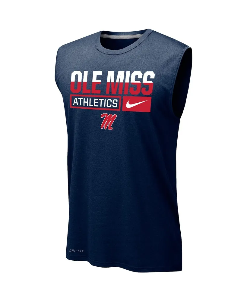 Men's Nike Navy Ole Miss Rebels Wordmark Drop Legend Performance Tank Top