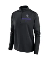 Women's Nike Black Colorado Rockies Primetime Raglan Quarter-Zip Top