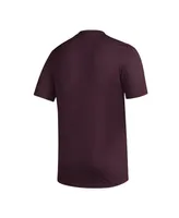 Men's adidas Maroon Mississippi State Bulldogs Basics Secondary Pre-Game Aeroready T-shirt