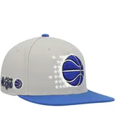 Men's Mitchell & Ness Gray, Blue Orlando Magic Hardwood Classics Essentials 2.0 Snapback Hat