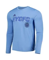 Men's adidas Sky Blue New York City Fc Jersey Hook Aeroready Long Sleeve T-shirt