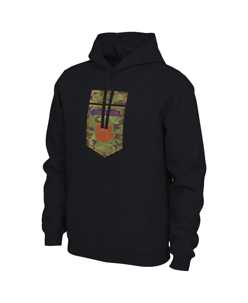Men's Nike Black Clemson Tigers Veterans Camo Pullover Hoodie
