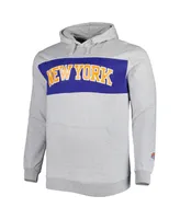 Men's Fanatics Heather Gray New York Knicks Big and Tall Wordmark Pullover Hoodie
