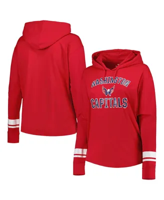 Women's Red Washington Capitals Colorblock Plus Pullover Hoodie Jacket