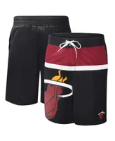 Men's G-iii Sports by Carl Banks Black Miami Heat Sea Wind Swim Trunks