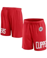 Men's Fanatics Red La Clippers Free Throw Mesh Shorts