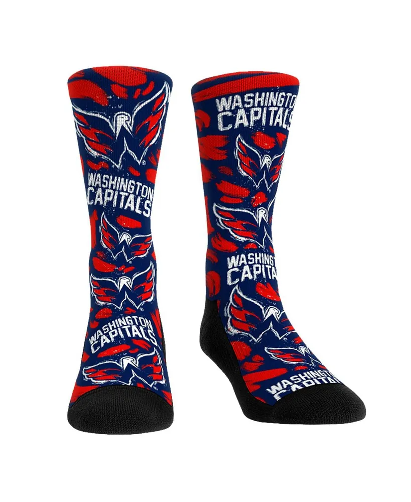 Men's and Women's Rock 'Em Socks Washington Capitals Allover Logo Paint Crew