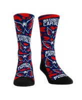 Men's and Women's Rock 'Em Socks Washington Capitals Allover Logo Paint Crew