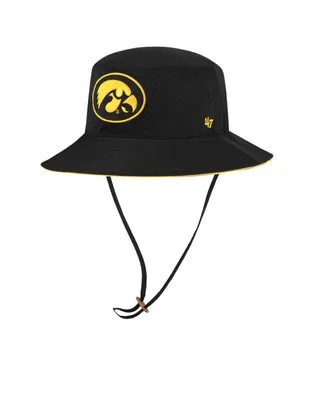 Men's '47 Brand Black Iowa Hawkeyes Panama Pail Bucket Hat