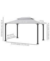 Outsunny 10' x 13' Patio Gazebo with Aluminum Frame for Outdoor,