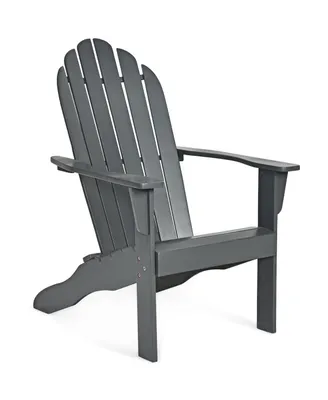 Outdoor Adirondack Chair Solid Wood Durable Patio Garden Furniture