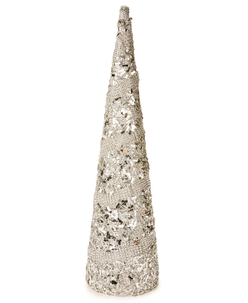 Holiday Lane Shine Bright Styrofoam Glitter Sequins Tree Table Decor, Created for Macy's