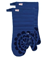 T-Fal Medallion Print Silicone and Cotton Twill Oven Mitt, Set of 2