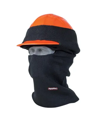 RefrigiWear Men's Double Layer Long Neck Industrial Hard Hat Balaclava Face Mask Black