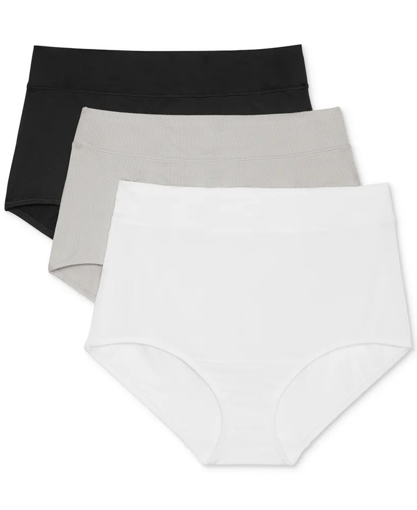 Warner's Women's 3-Pk. No Pinching Problems Mesh Microfiber Brief Underwear  RS4963WP
