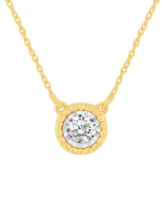 Diamond Beaded Frame 18" Pendant Necklace (1/2 ct. t.w.) in 14k Gold