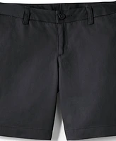 Lands' End Girls School Uniform Plain Front Blend Chino Shorts