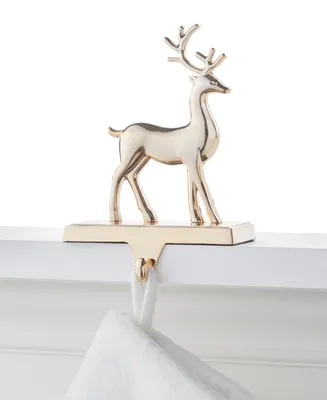 Holiday Lane Burgundy and Blush Reindeer Stocking Holder, Created for Macy's