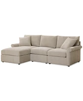 Wrenley 99" 3-Pc. Fabric Modular Chaise Sectional Sofa, Created for Macy's