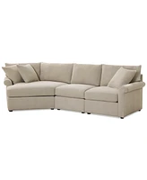 Wrenley 131" 3-Pc. Fabric Modular Cuddler Chaise Sectional Sofa, Created for Macy's