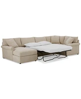 Wrenley 138" 4-Pc. Fabric Modular Chaise Sleeper Sectional Sofa, Created for Macy's