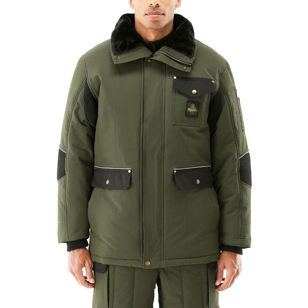 RefrigiWear Men's 54 Gold Insulated Jacket - Warm, Waterproof, Heavy-Duty Work Coat for Extreme Cold