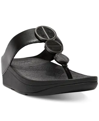 FitFlop Women's Halo Metallic Trim Toe Post Sandals