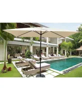 6 X 9FT Patio Umbrella Outdoor Waterproof Umbrella With Crank And Push Button Tilt