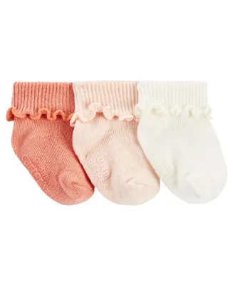 Carter's Baby Girls Ribbed Socks, Pack of 3