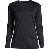 Lands' End Women's Petite Relaxed Supima Cotton Long Sleeve Crewneck T-Shirt