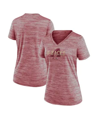 Women's Nike Red Arizona Diamondbacks Authentic Collection Velocity Practice Performance V-Neck T-shirt