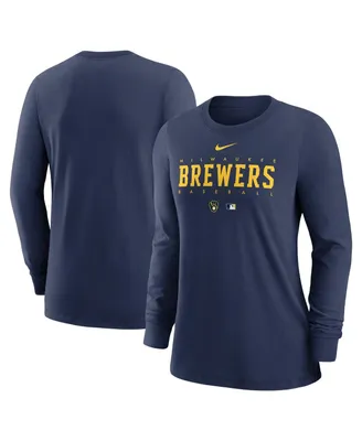 Women's Nike Navy Milwaukee Brewers Authentic Collection Legend Performance Long Sleeve T-shirt