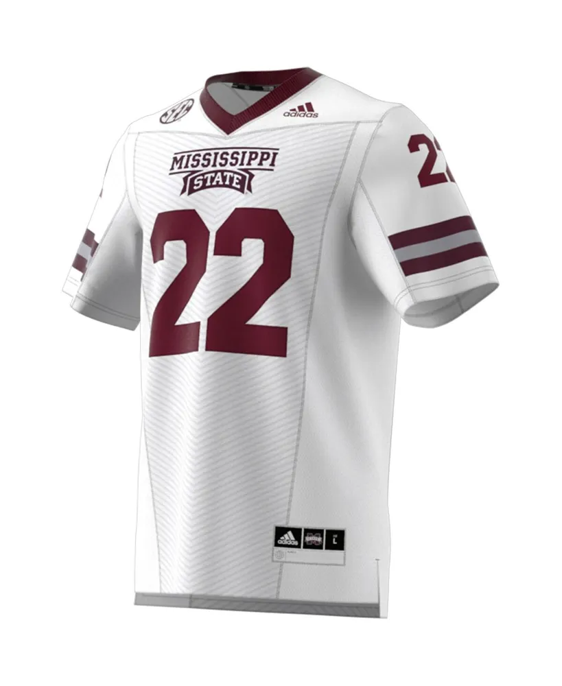 Men's adidas #22 White Mississippi State Bulldogs Premier Strategy Jersey