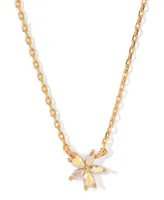 Girls Crew Faux Cubic Zirconia Floral Gardenia Necklace