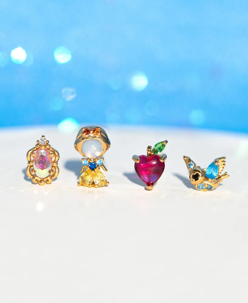 Girls Crew Crystal Multi-Color Disney Princess Snow White Stud Earring Set