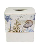 Avanti Antigua Starfish & Seashells Ceramic Tissue Box Cover