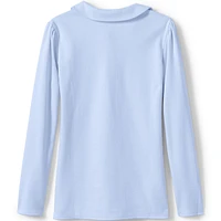 Lands' End Girls School Uniform Long Sleeve Peter Pan Collar Polo Shirt